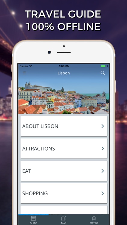 Lisbon Travel Guide with Offline Street Map