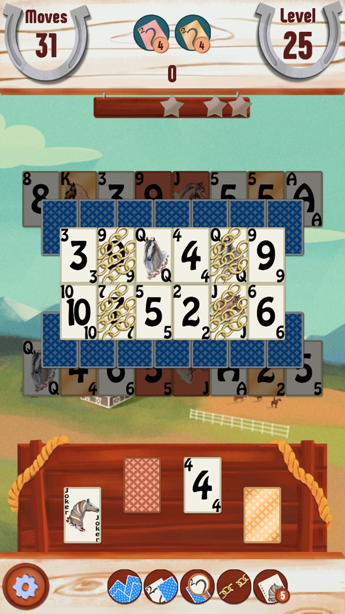 Solitaire Horse Game Cards  Tri Peaks