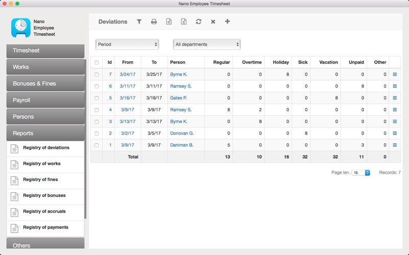 nano employee timesheet app