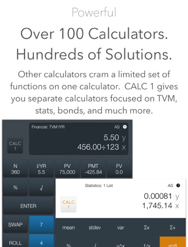 CALC 1 - 10bii +100 Calculators for Finance & More screenshot 2