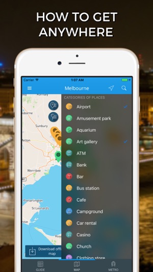 Melbourne Travel Guide with Offline Street Map(圖3)-速報App