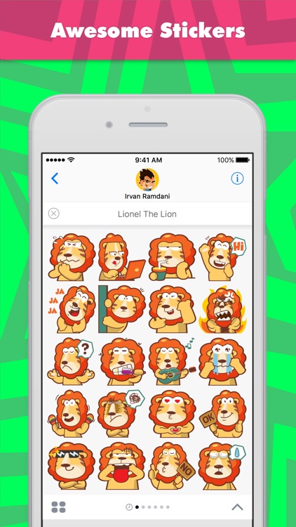 Lionel The Lion stickers by pecellele pencil