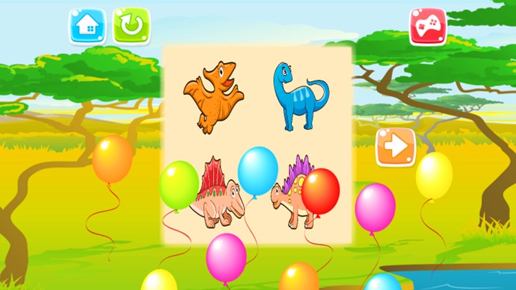 Dinosaur Drag Drop and Match Shadow Dino for kids