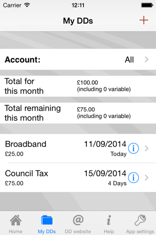 Direct Debit Control Centre screenshot 2