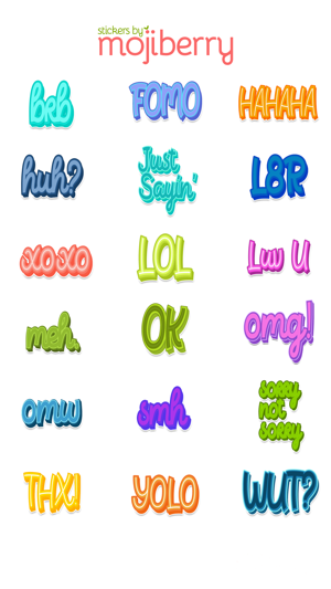 TextSpeak Stickers by Mojiberry