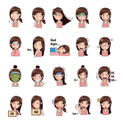 Girl Face Emotions Icon