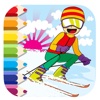 Free Coloring Skier Game For Kids