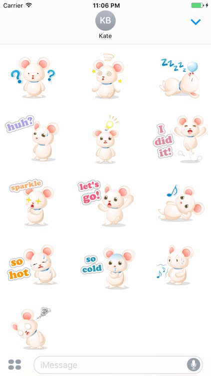 Cute Little Mouse English Sticker