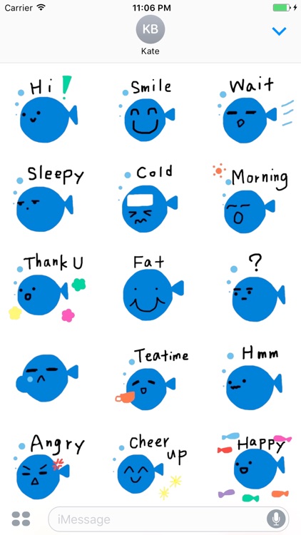 Alvin The Little Blue Fish Stickers