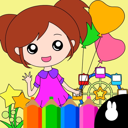 Coloring Dress up: Kids Amusement park and house