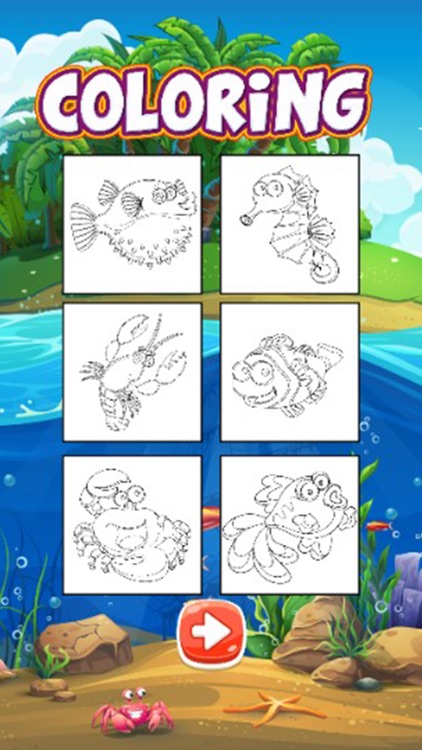 Sea Animals Coloring Game for Kids by Nuntana Siponduan