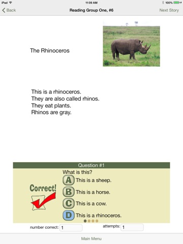 Reading Comprehension: Animals, Grades K-1 screenshot 3