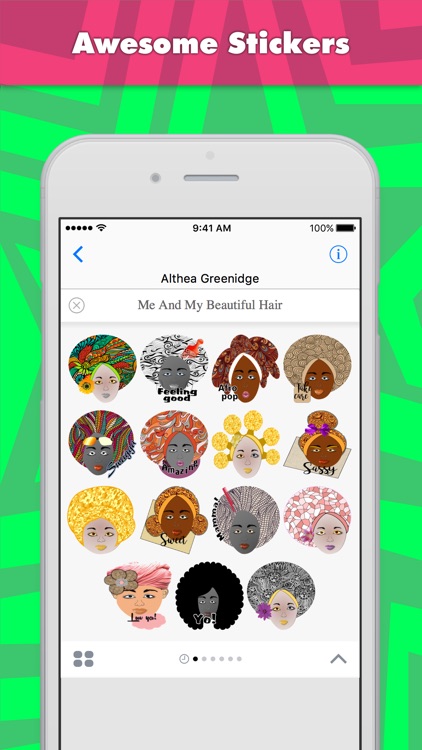 Me And My Beautiful Hair stickers for iMessage