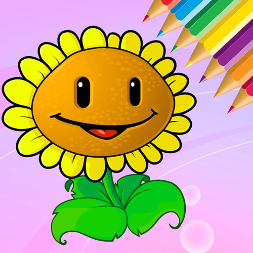 Flowers Coloring Book for kids - Drawing free game iOS App