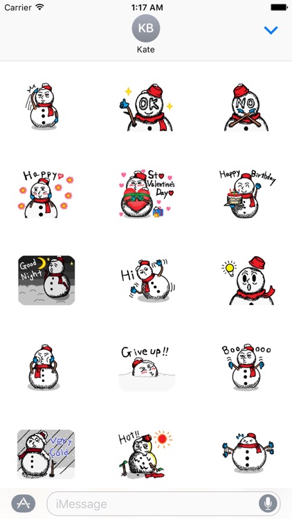Many Stickers Of A Funny Snowman