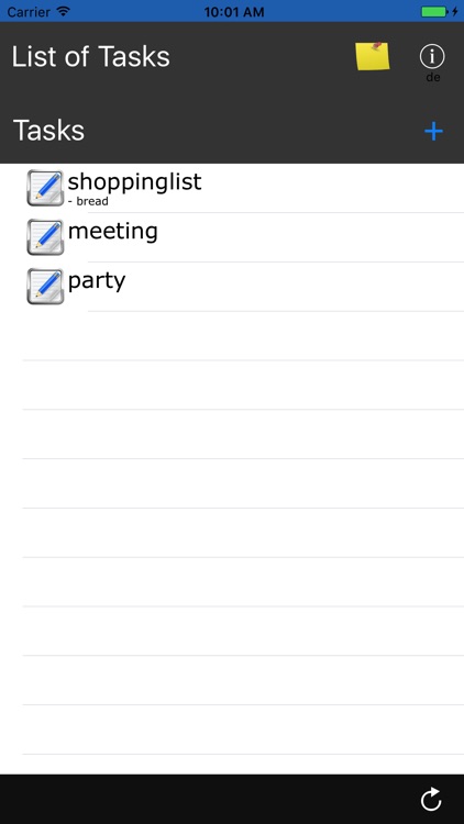 List of Tasks