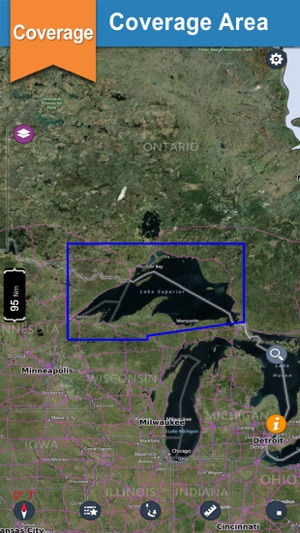 Superior Lake GPS offline nautical boate