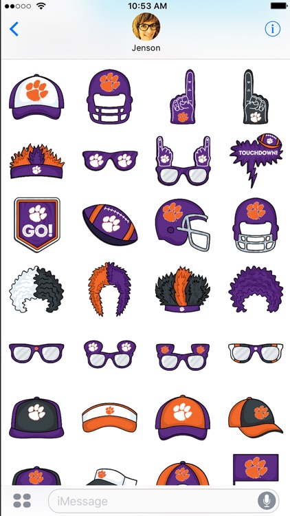 Clemson Tigers Plus Stickers for iMessage