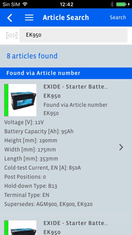 EXIDE Battery Finder
