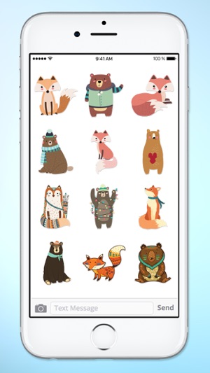 Cute Bear and Fox Animal Sticker Pack(圖5)-速報App