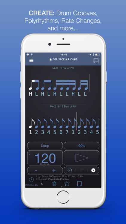 PolyNome Pro:Metronome, Drum Machine, Practice Log