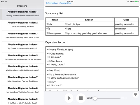 Intermediate Italian for iPad screenshot 3