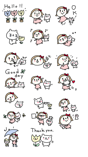 Cute Girl and Bear Stickers!(圖3)-速報App