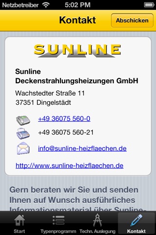 Sunline Deckenstrahlungsheizungen GmbH screenshot 3