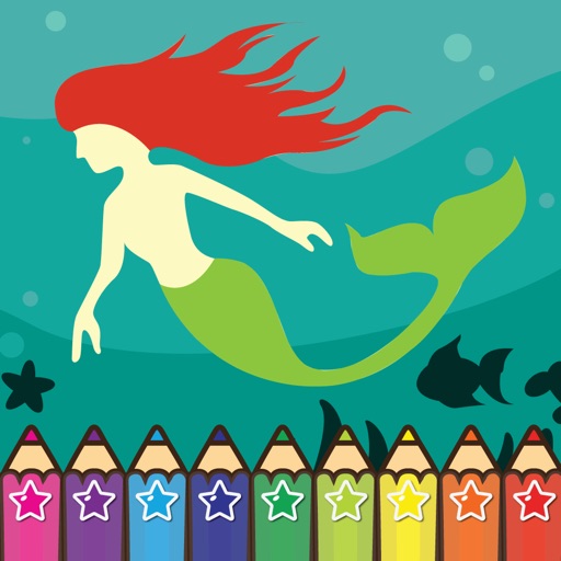 Coloring Mermaid Cartoon Book for preschool iOS App