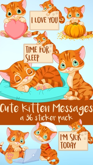 Cute Kitten Messages Sticker Pack(圖1)-速報App