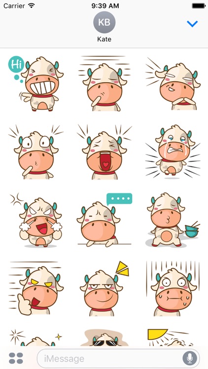 Moobee the chubby fat cow for iMessage Sticker