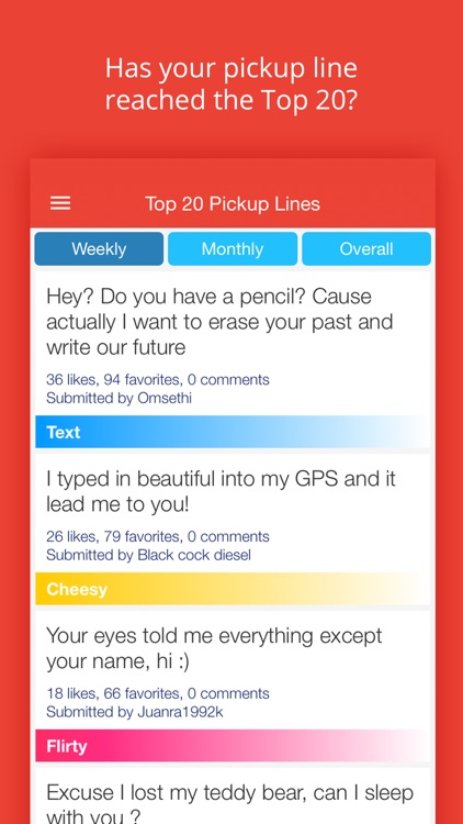 Pickup+ Lite: Social Network Based on Pickup Lines screenshot-3