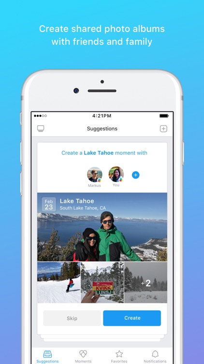 Moments - private albums with friends and family