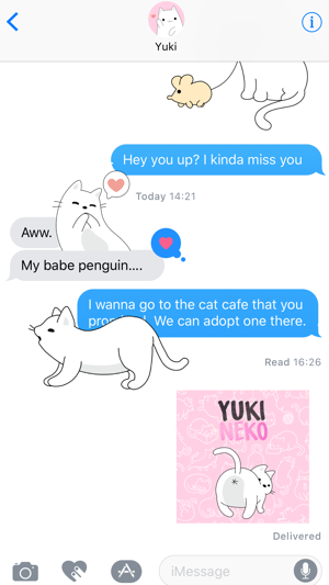 Yuki Neko - Animated Kitty Cat Fun Pet Stickers(圖2)-速報App