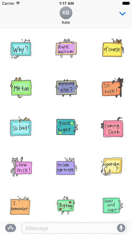 English Message With Cats Sticker