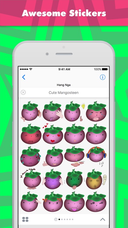 Cute Mangosteen stickers by Hanna