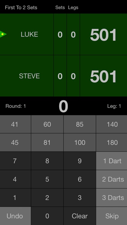X01 Darts Scoreboard