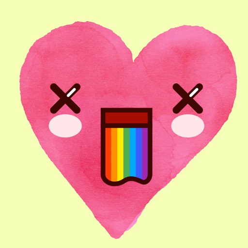 Kawaii Watercolor Hearts Stickers icon