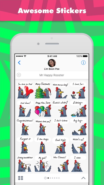 Mr Happy Rooster stickers by wenpei