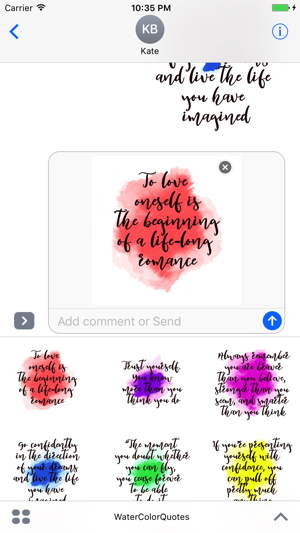 Watercolor Animated Quotes Sticker