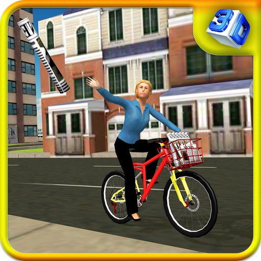 Newspaper Bicycle Girl & Bike Sim Icon