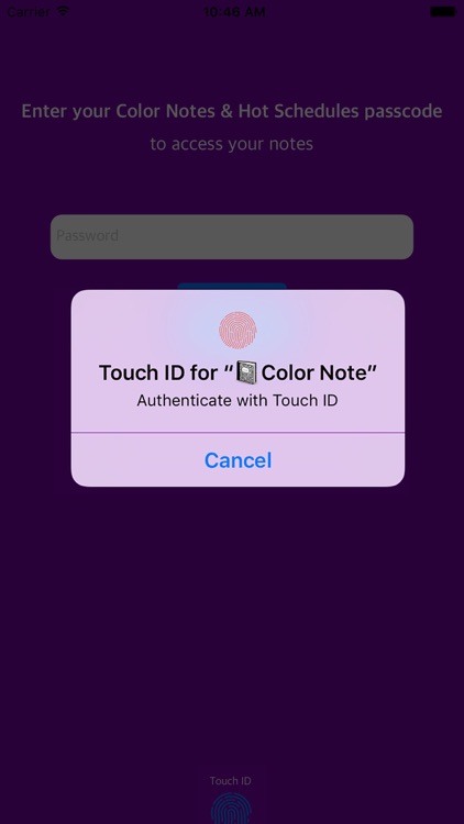 Hidden HotSchedules & Color Note with FingerPrint