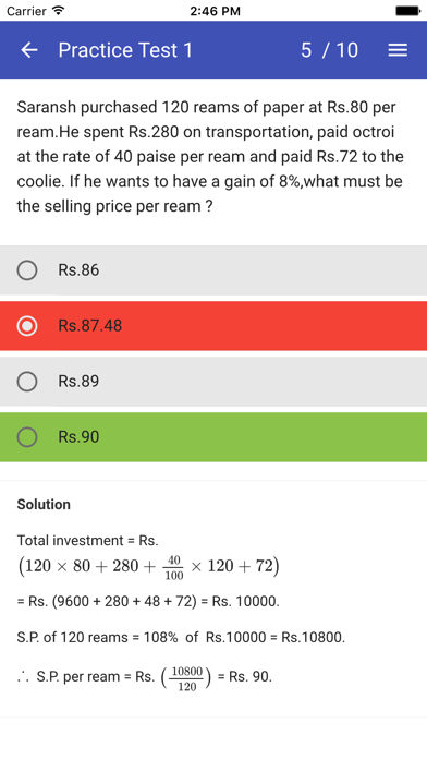 How to cancel & delete Quantitative Aptitude Solved Practice Mock Tests from iphone & ipad 3