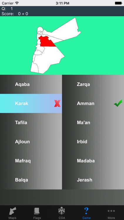 Jordan Governorate Maps and Capitals