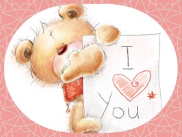 I Love You - Cute Teddy Bear Stickers for messages