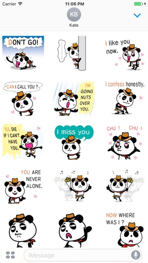 Simba the cowboy panda stickers 3