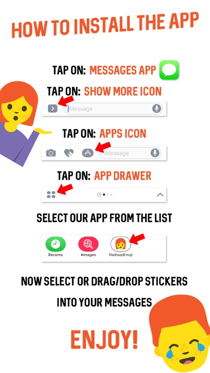 Redhead Emoji Stickers