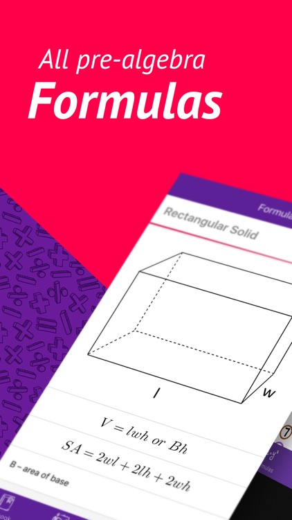 Prealgebra — formulas