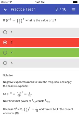 Game screenshot SAT Maths Practice Tests - No Calculator apk