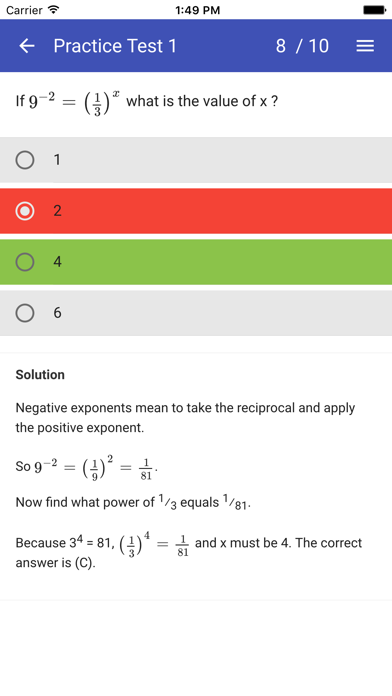 SAT Maths Practice Tests - No Calculator Screenshot 2